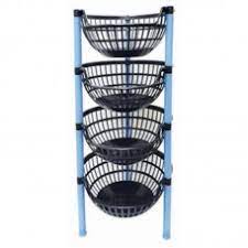 P077- VEG RACK ROUND 4 TIER OLIVE