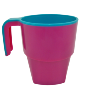 P3573- MUG PLASTIC 2TONE STEP FORM 8544