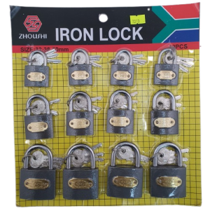 A1313- PADLOCK IRON 32-38-50mm 12pce