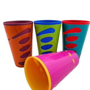 P2033-TUMBLER PLASTIC 4pce 2 TONE G-9926