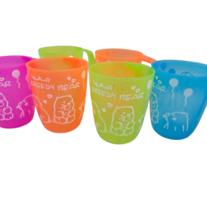 P2109-MUG PLASTIC 6pce GREEDY BEAR 8372