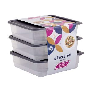 P3869- CONTAINER SET 6 3x600mℓ CONTOUR